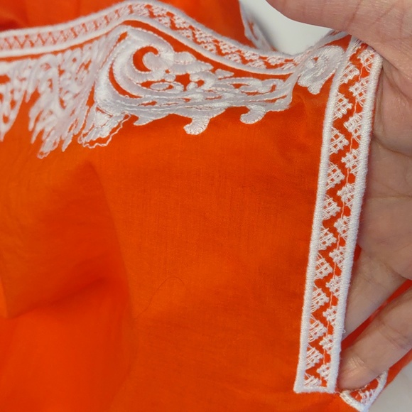 Michael Kors Long Sleeved Orange Embroidered Tunic/Cover Up Size Medium - Picture 15 of 15